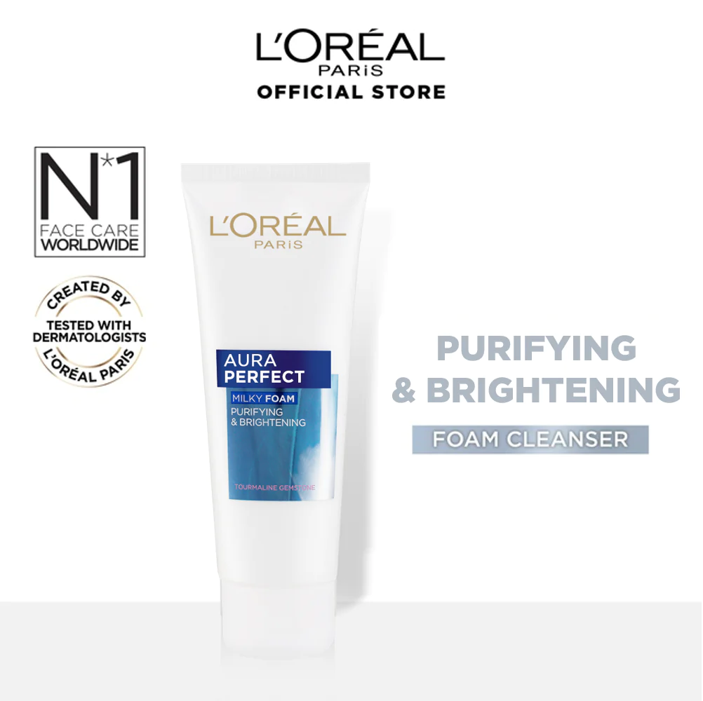 LOREAL PARIS AURA PERFECT MILKY FOAM FACE WASH 100 ML â€“ FOR BRIGHTER SKIN