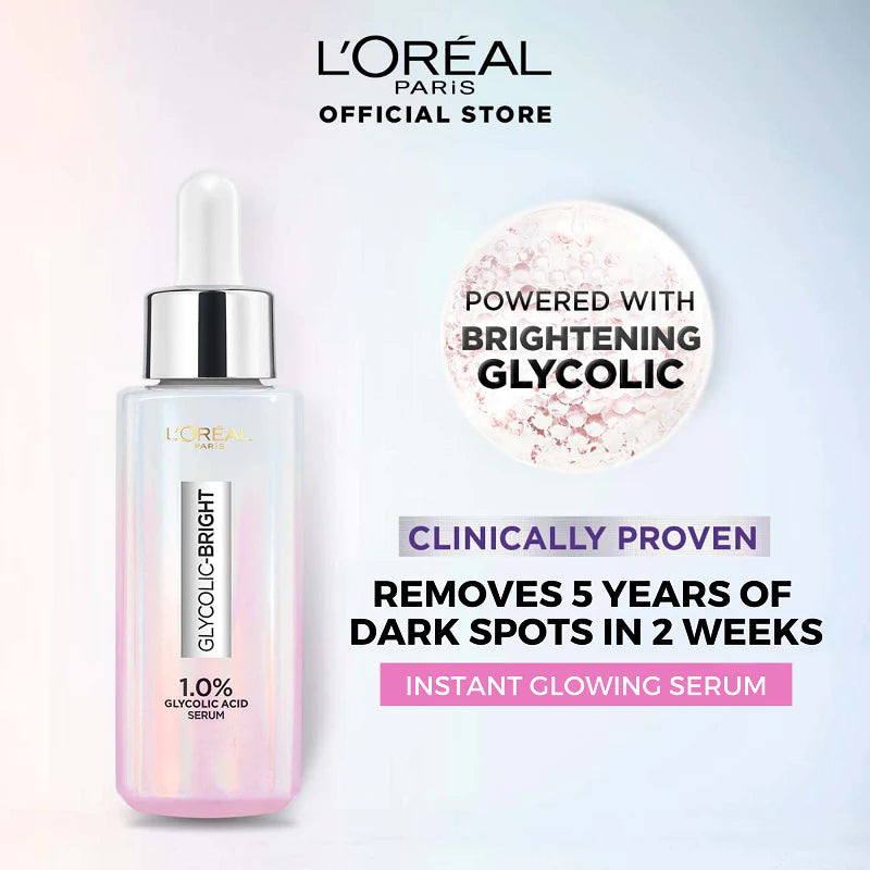 LOREAL PARIS GLYCOLIC BRIGHT INSTANT GLOWING FACE SERUM – 30ML