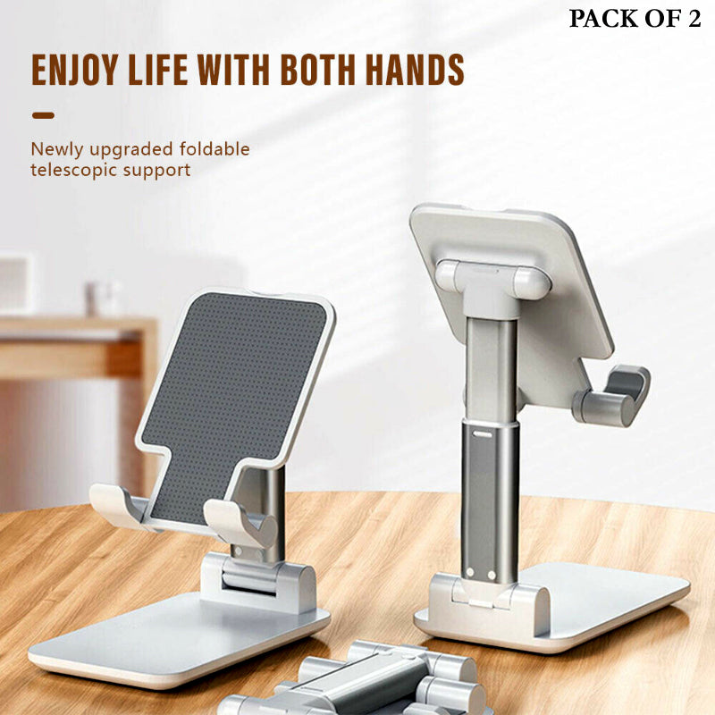 Pack Of 2 Portable Desktop Folding Lifting Bracket Mobile Phone Stand Desk Mounts For Phones