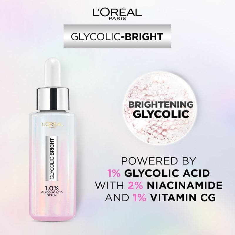 LOREAL PARIS GLYCOLIC BRIGHT INSTANT GLOWING FACE SERUM – 30ML