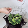 Chef Basket Dry Drain Rack Stainless Steel Multi Function Folding Fruit Basket Kitchen Tool