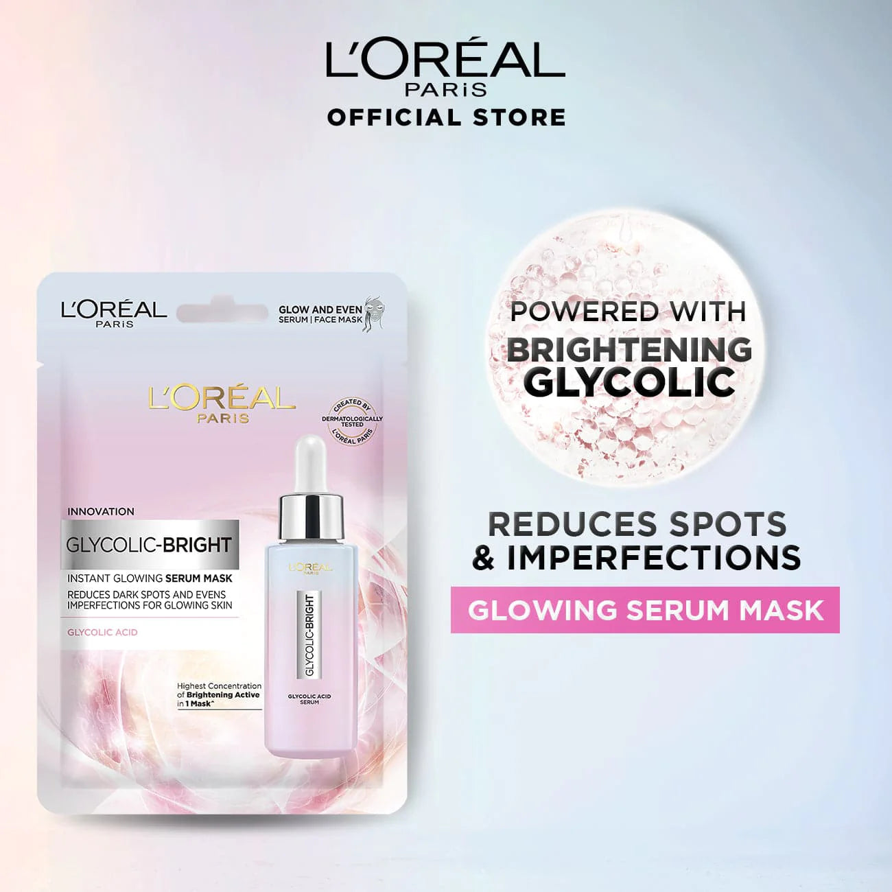 LOREAL PARIS GLYCOLIC BRIGHT INSTANT GLOWING SERUM MASK