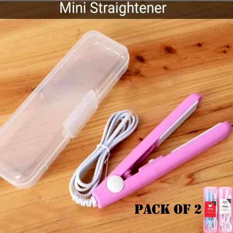 Pack Of 2 Best Quality Mini Portable Hair Straighteners With Plastic Cases