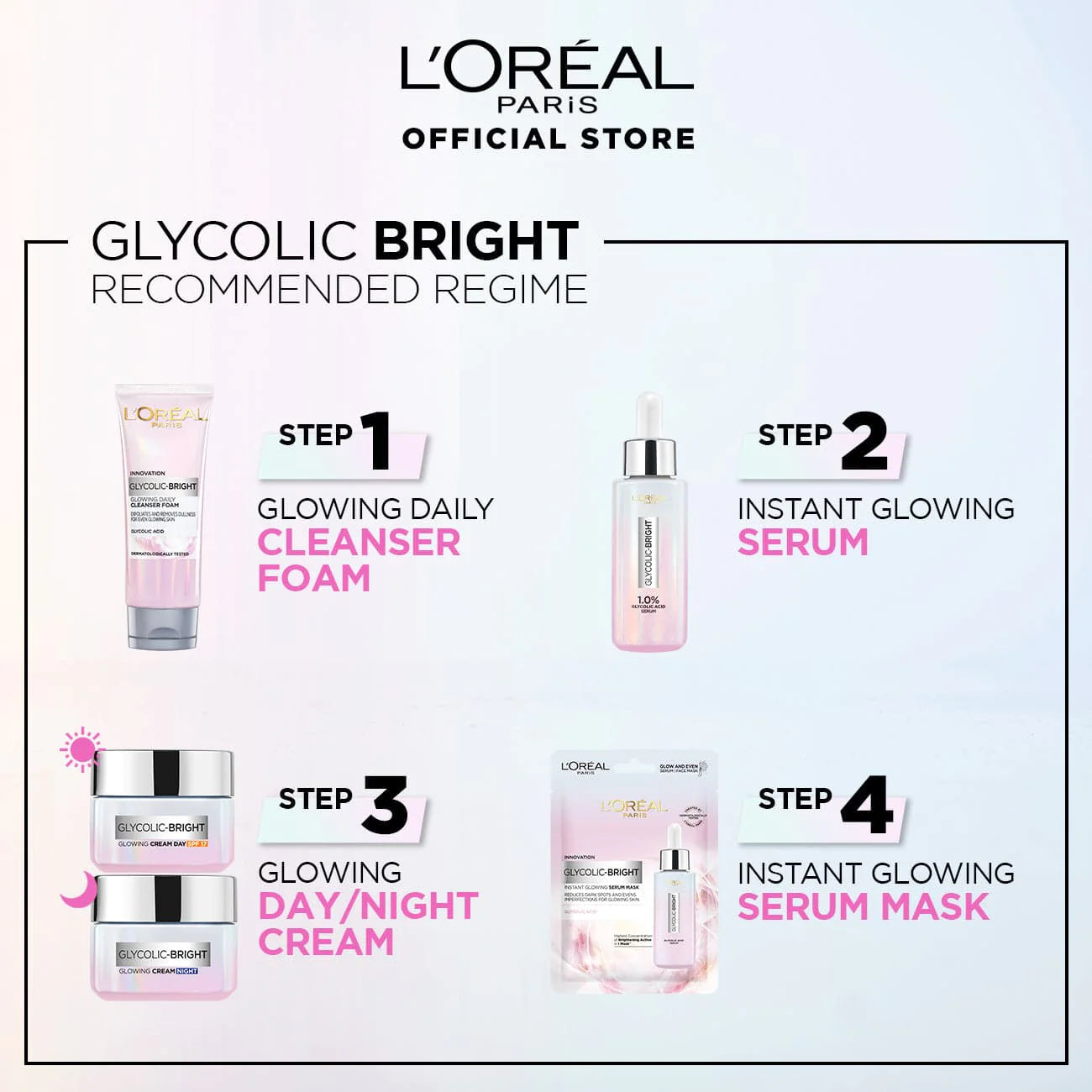 LOREAL PARIS GLYCOLIC BRIGHT INSTANT GLOWING FACE SERUM – 30ML