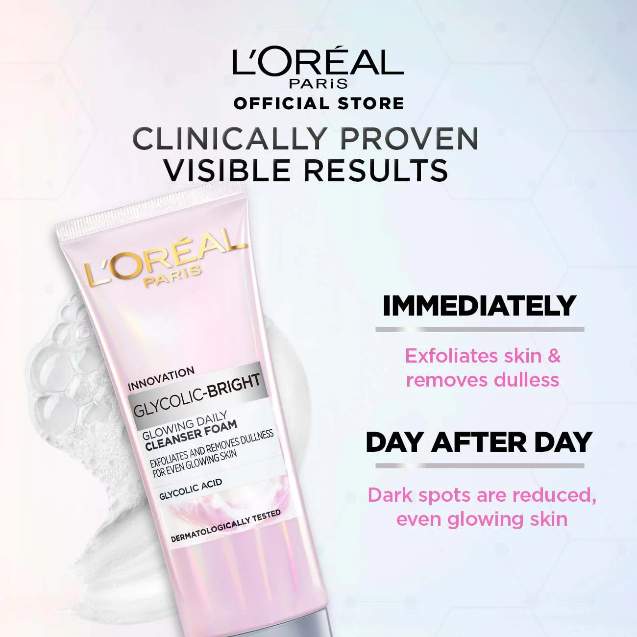 LOREAL PARIS GLYCOLIC BRIGHT GLOWING DAILY FACE WASH 100ML