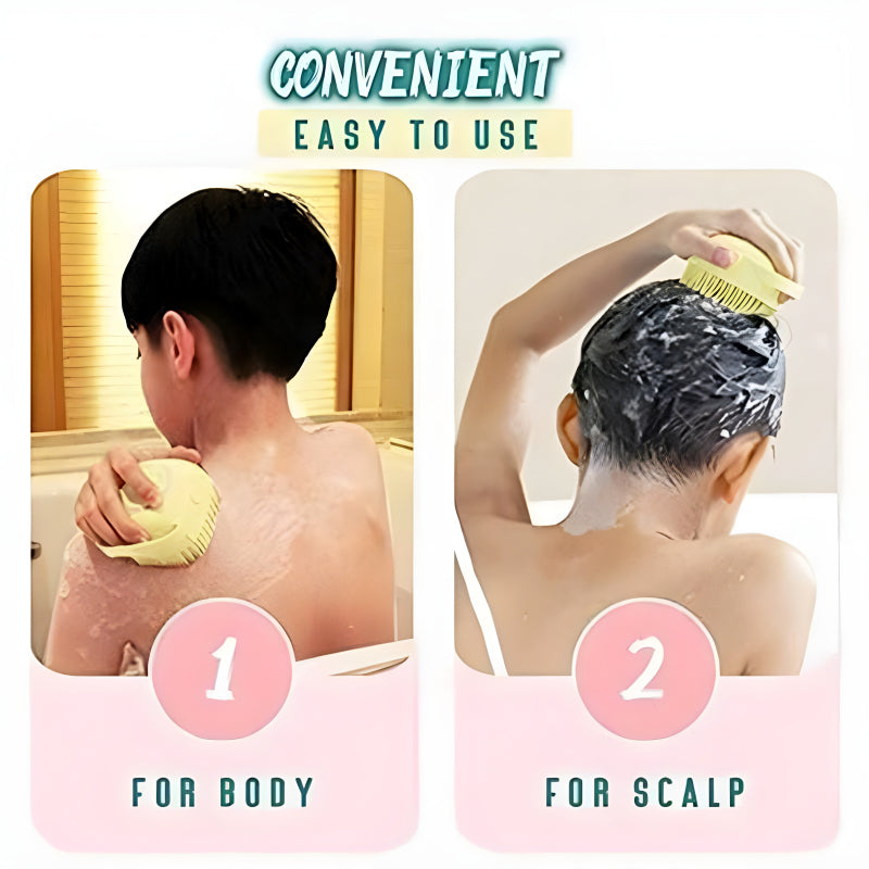 Set of 2 Soft Silicone Massage Bath Brushes with Soap Dispenser and Easy-Clean Design