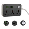 Power Socket With 3 Anti-Static AC Sockets And 6 Intelligent USB Charging Ports 2500W 3.4A