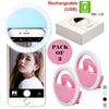 Pack Of 2 Mini Portable USB Rechargeable Selfie Ring Light With 3 Brightness Levels