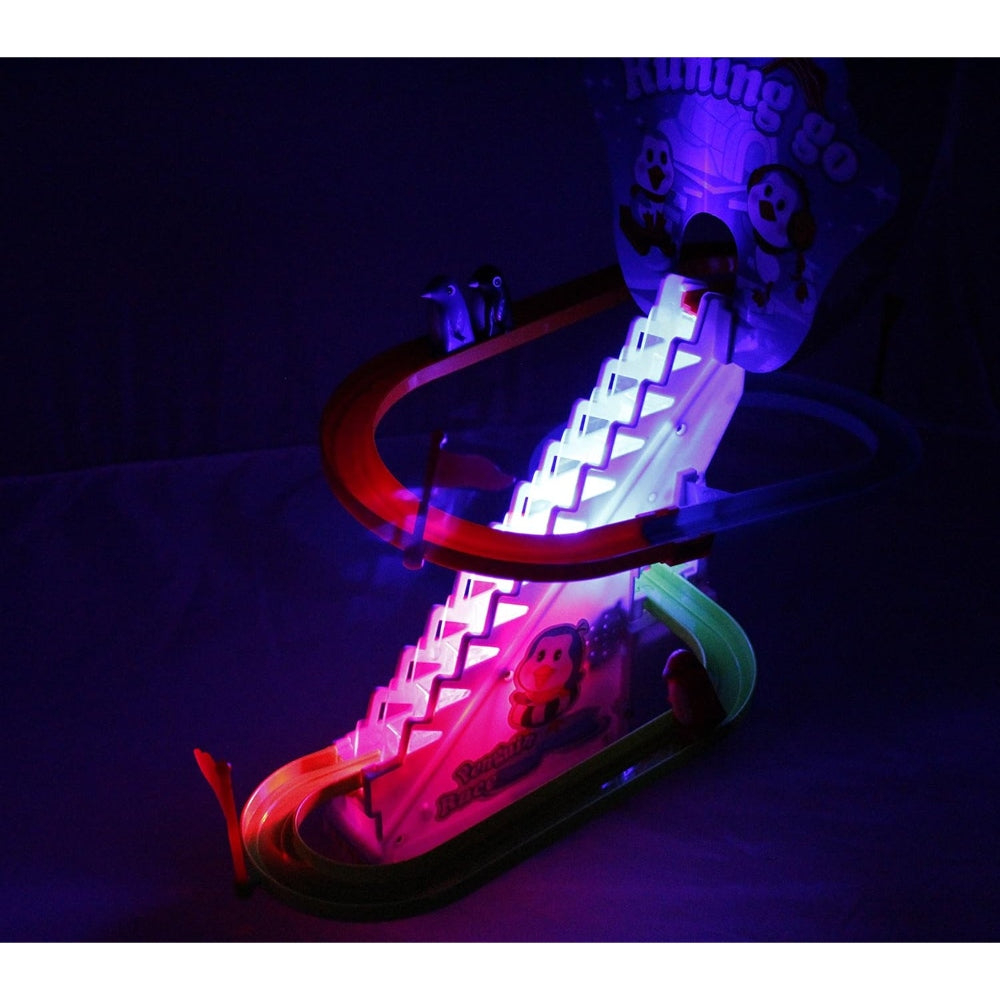 Penguin Slide Race Track With Flashing Rhythmic Music & Light Toy