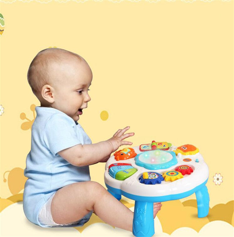 Baby Music Learning Table Multi-Functional Table For Toddlers With Colorful Light Sound Early Educational Toy