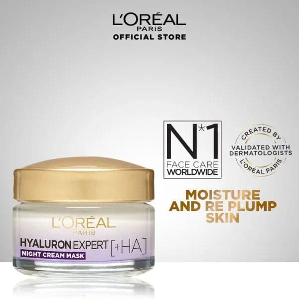 L'OREAL PARIS HYALURON EXPERT REPLUMPING NIGHT CREAM MASK - 50ML