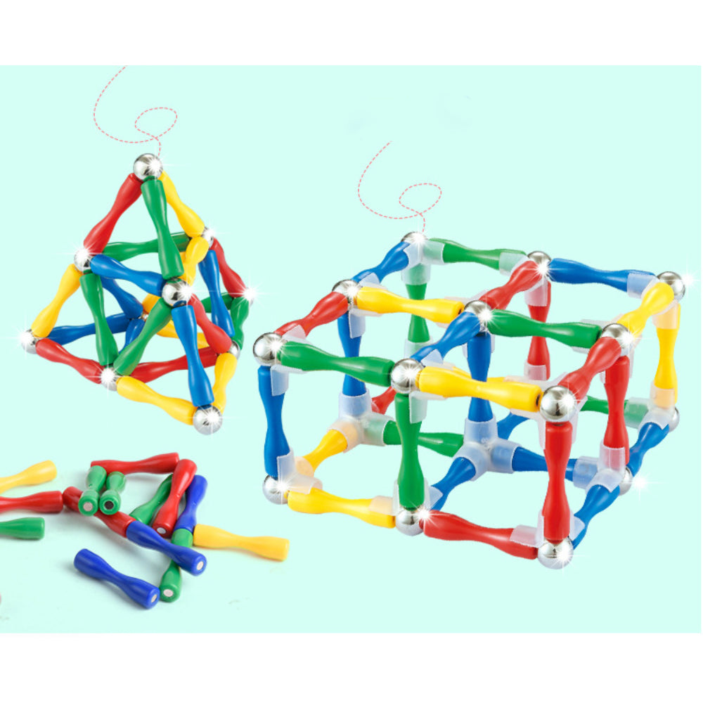 124 Pcs Master 3D Stimulating Magnetic Building Construction Sticks And Balls Set