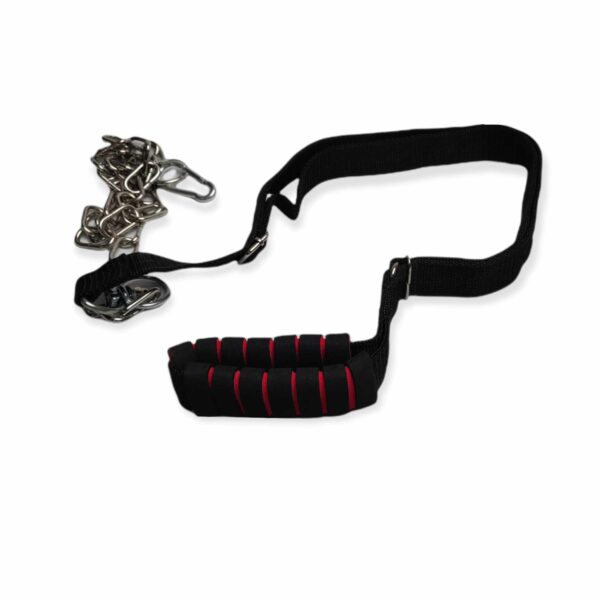 6.5 Feet Nylon Belt and Chain Leash with Choke Chain Collar – 3 in 1