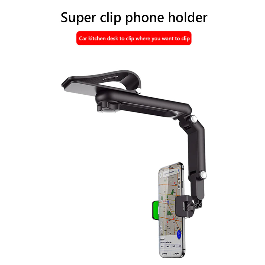 1080 Rotation Car Clip Sun Visor Phone Holder Universal Cell Phone Mount Mobile Clip