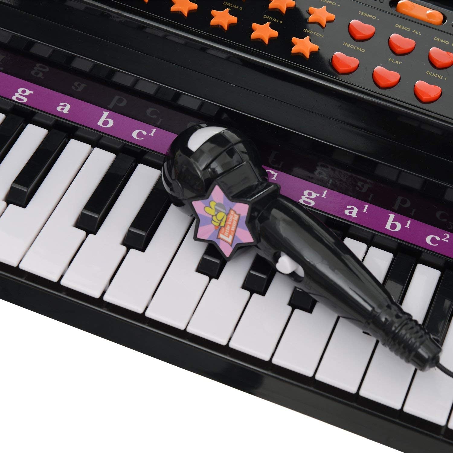 37 Keys Electric Musical Piano Sounds of Nature Keyboard Toy for Kids with Microphone & Chair for Children