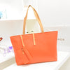 Stylish Solid Color Faux Leather Bag with Zipper Closure