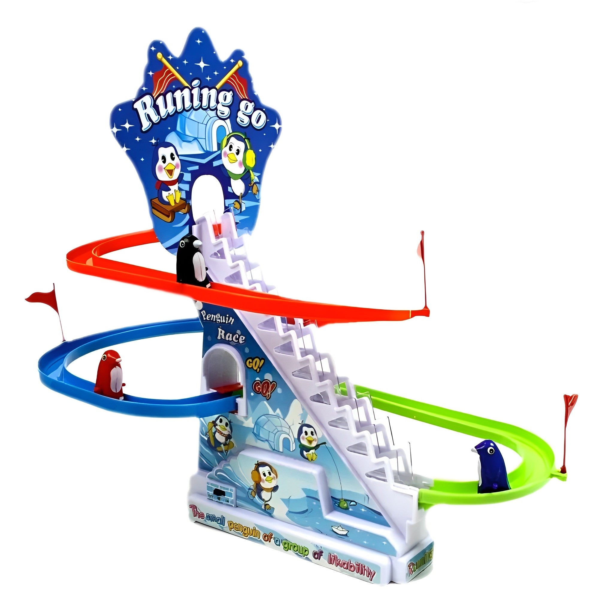 Penguin Slide Race Track With Flashing Rhythmic Music & Light Toy