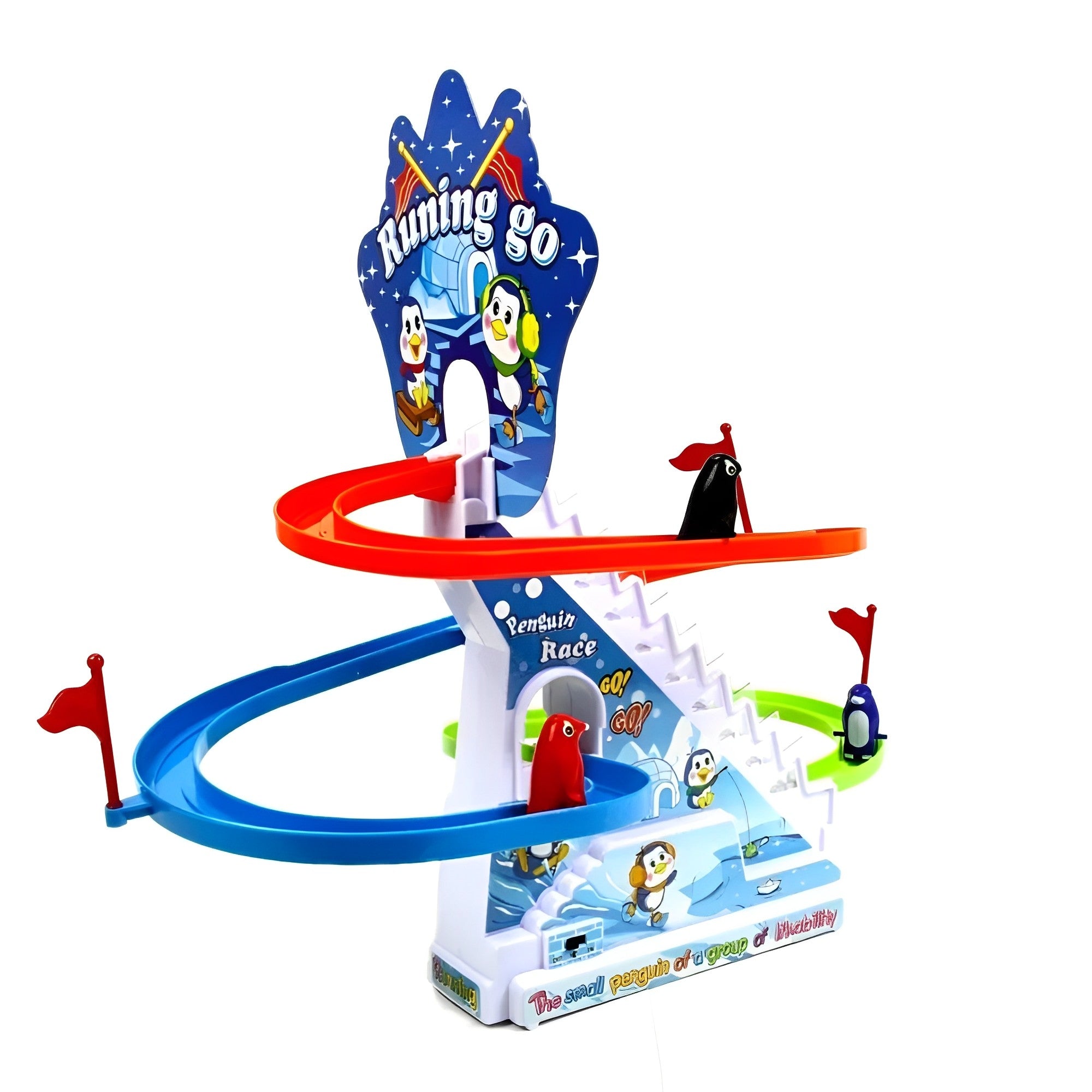 Penguin Slide Race Track With Flashing Rhythmic Music & Light Toy