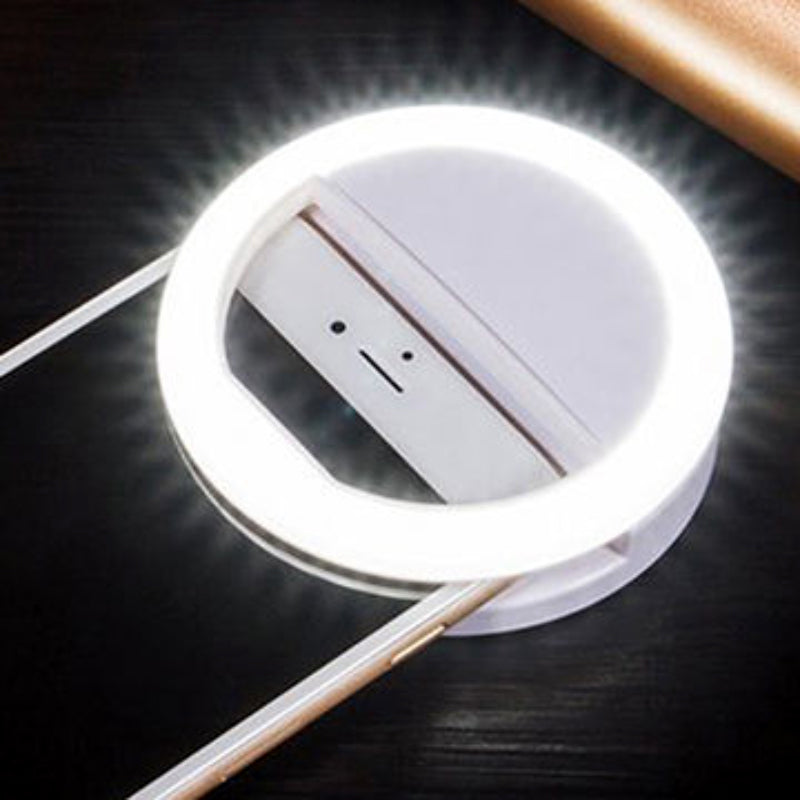 Pack Of 2 Mini Portable USB Rechargeable Selfie Ring Light With 3 Brightness Levels