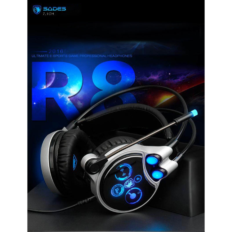 SADES R8 USB Stereo Gaming Headset With Virtual 7.1 Surround Sound And High-Sensitivity Microphone