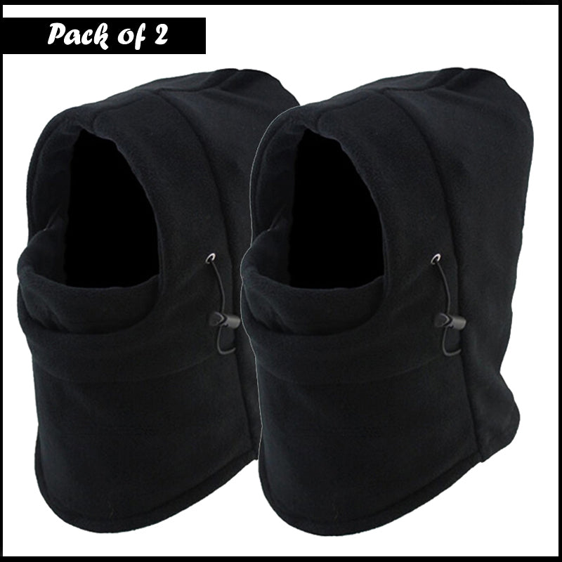 Pack Of 2 Pcs 6 In 1 Unisex Winter Fleece Thermal Balaclava Ski Snood Hood Neck Warmer Hats