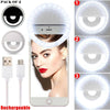 Pack Of 2 Mini Portable USB Rechargeable Selfie Ring Light With 3 Brightness Levels