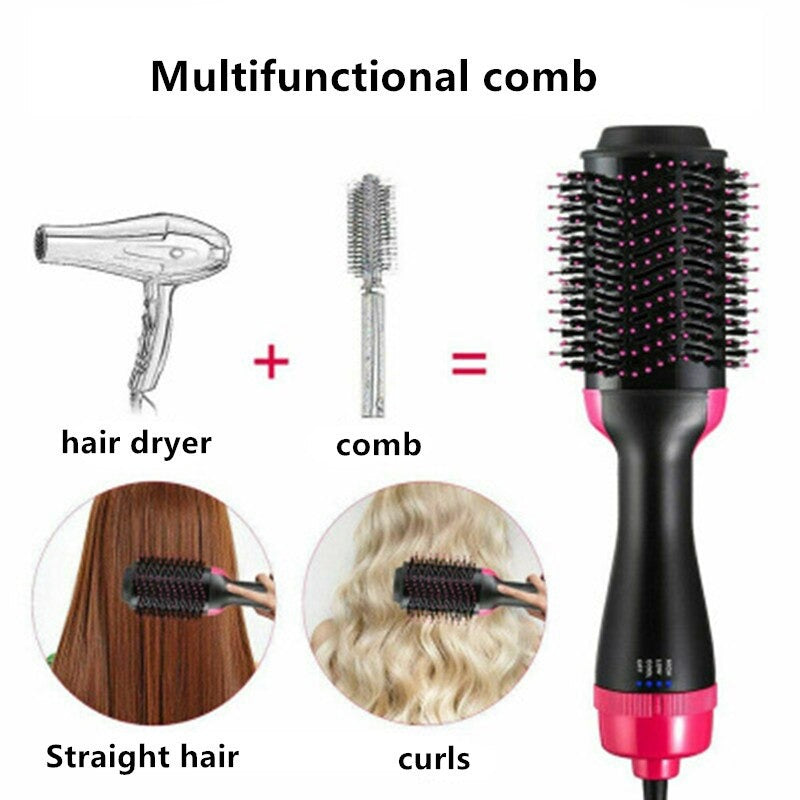 2 In 1 One Step Hair Dryer And Volumizer Warm Air Fast Styling Straightener & Curls Styler