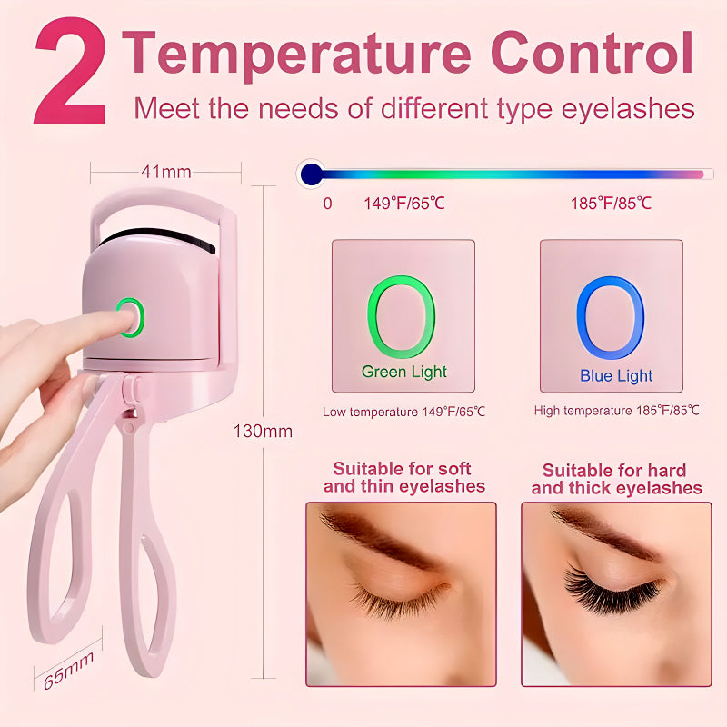 Mini Electric Eyelash Curler for Quick Long-Lasting Curling Ideal Tool for Women