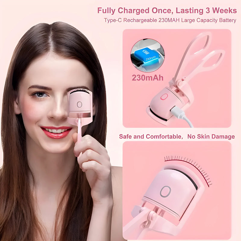 Mini Electric Eyelash Curler for Quick Long-Lasting Curling Ideal Tool for Women