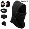 Pack Of 2 Pcs 6 In 1 Unisex Winter Fleece Thermal Balaclava Ski Snood Hood Neck Warmer Hats