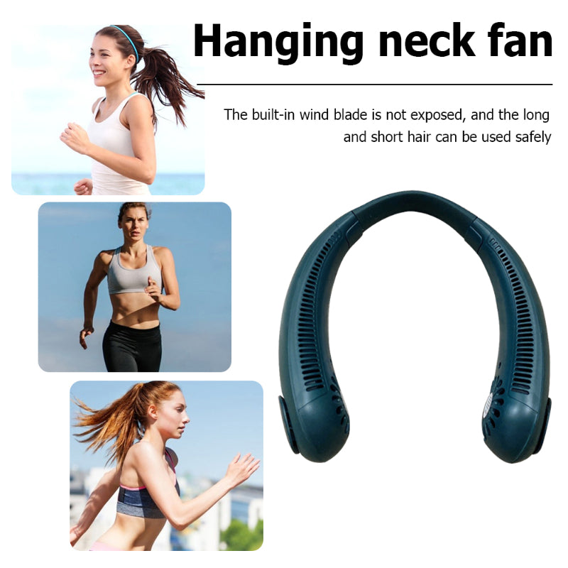 Mini Portable USB Rechargeable Leafless Hanging Neck Fan With 360° Airflow