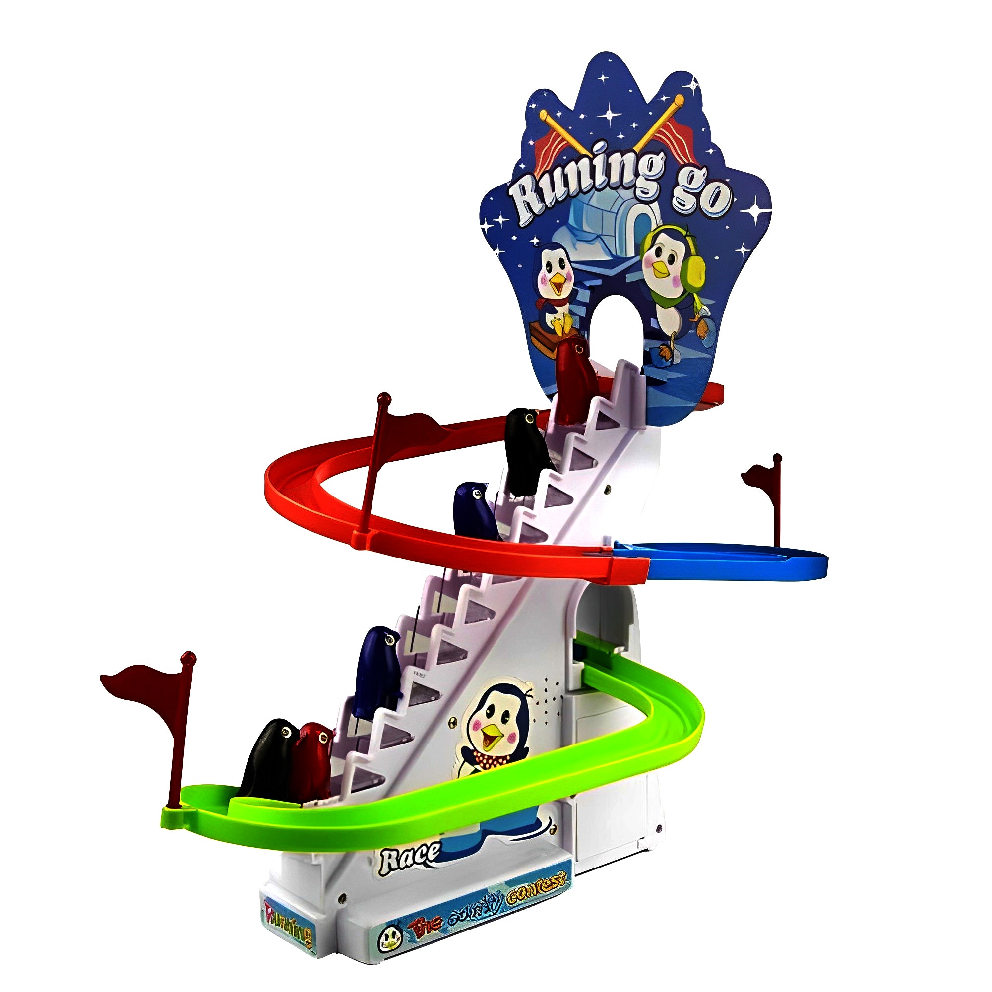 Penguin Slide Race Track With Flashing Rhythmic Music & Light Toy