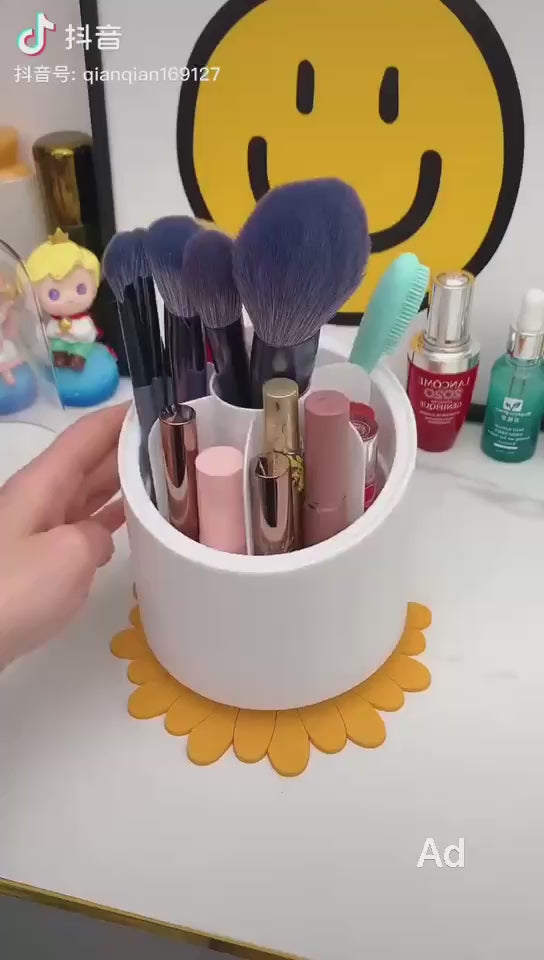 Brush Container Makeup Brush Holder Dust-proof Rotating Plastic Lipstick Eyebrow Pencil Vanity Supplies