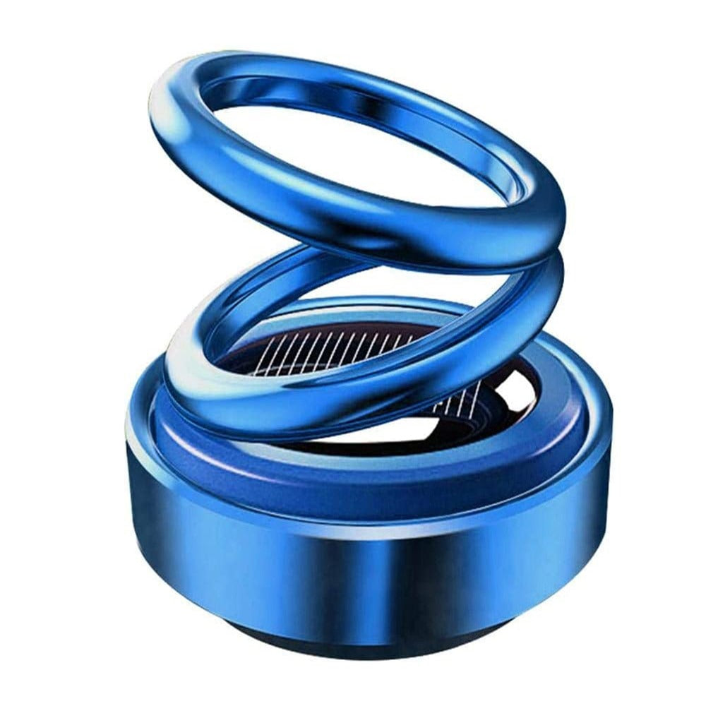 Solar Double Ring Rotating Suspension Car Perfume Air Freshener Aromatherapy Diffuser Air Purifier