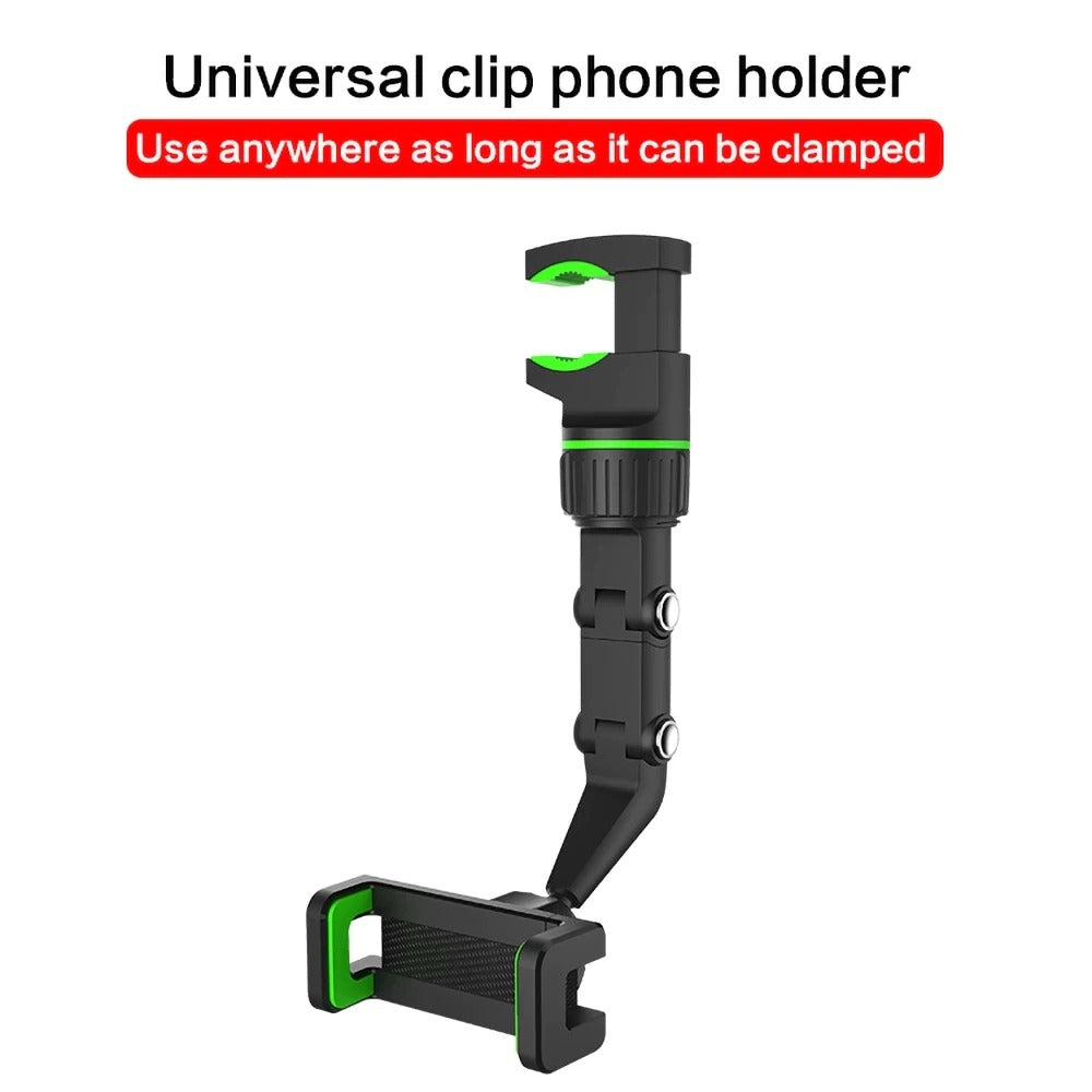 Universal Car Mobile Support 360° Car Rearview Mirror Mount Phone Holder Clip