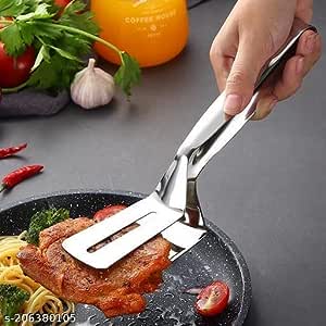 3-in-1 Cooking Double Sided Spatula Steel Tong