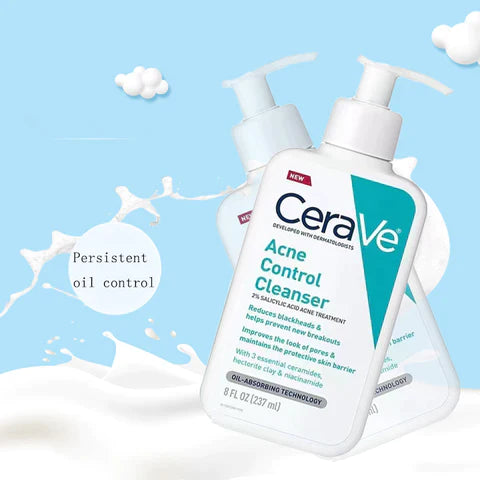 CeraVe Acne Face Wash, Acne Cleanser with Salicylic Acid and Purifying Clay for Oily Skin, 8 fl oz