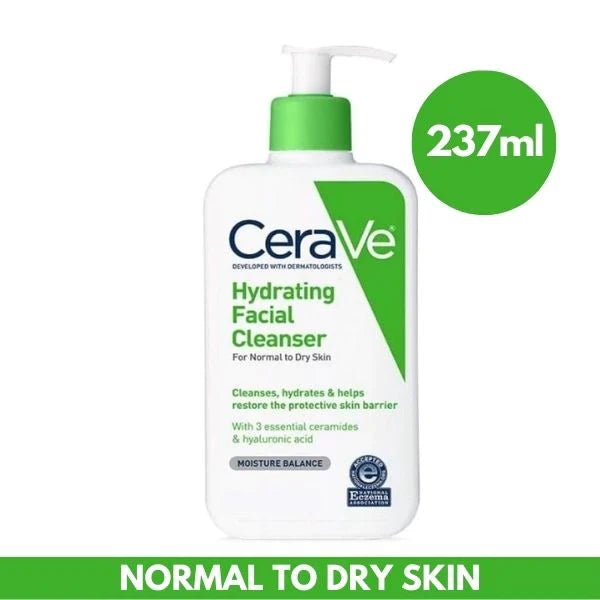 CeraVe Hydrating Facial Cleanser | Moisturizing Non-Foaming Face Wash with Hyaluronic Acid, Ceramides and Glycerin | Fragrance Free Paraben Free | 16 Fluid Ounce