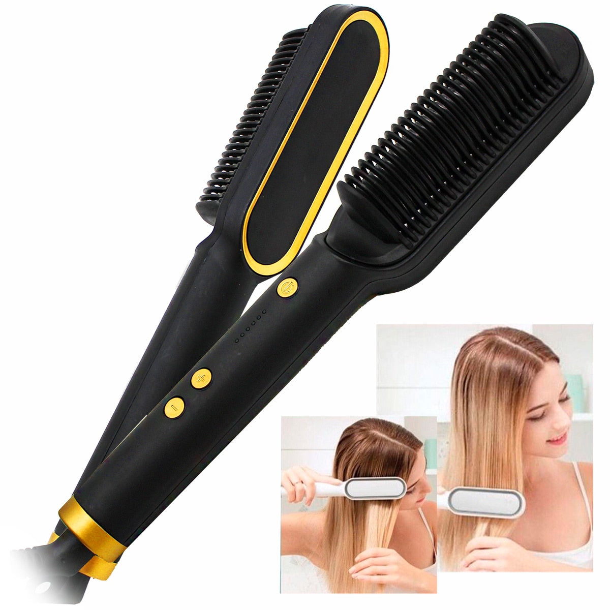 Electric Comb Hair Straightener Black Hair Straightener Straight Comb For Women And Men Iron Curling Irons