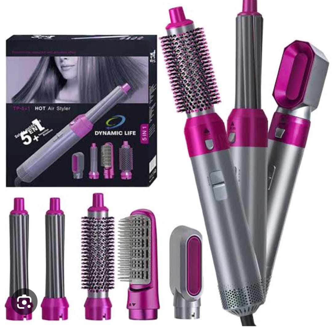 Glaceon Styler Hair 5 in 1 Professional Detachable Hot Air Brush Multi-Head Quick Styling Hot Styling Tool for Drying Straighten Hair Volumizer