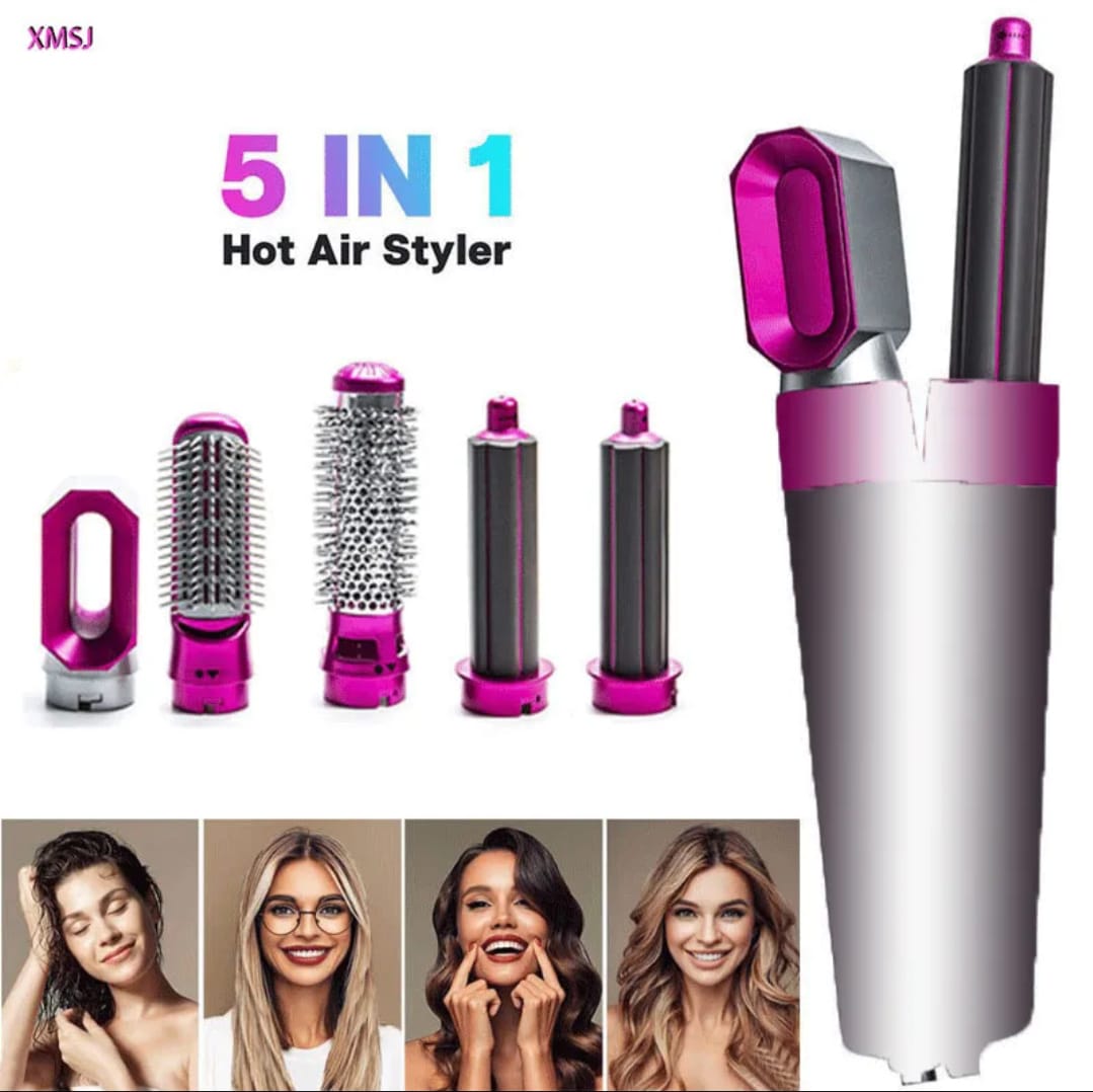 Glaceon Styler Hair 5 in 1 Professional Detachable Hot Air Brush Multi-Head Quick Styling Hot Styling Tool for Drying Straighten Hair Volumizer