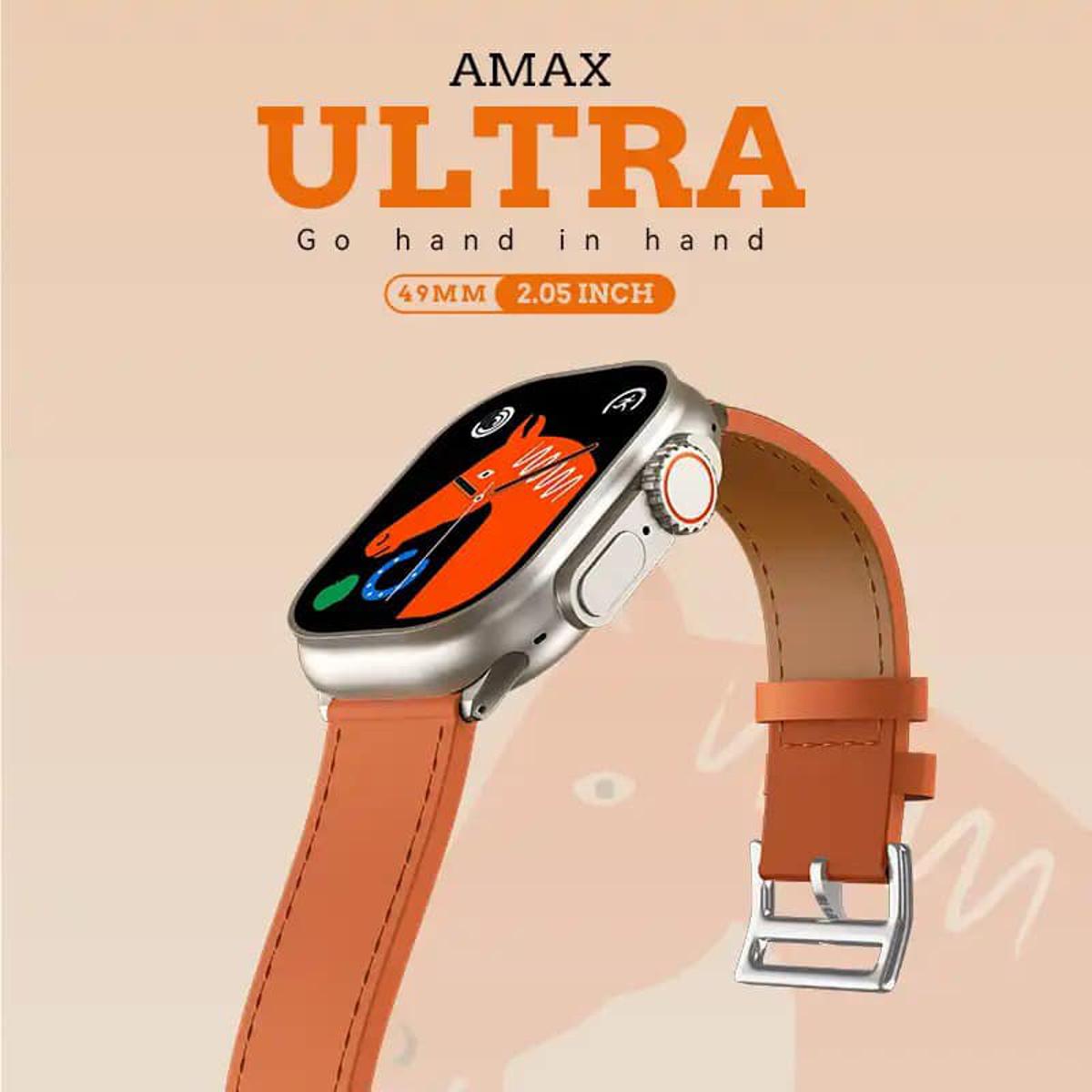 New Amax Ultra Smart Watch 49mm With 2 Straps 2.05″ Nfc Body Temperature Game Men Women Smartwatch Pk Dt8 H11 Hk8 Zd8